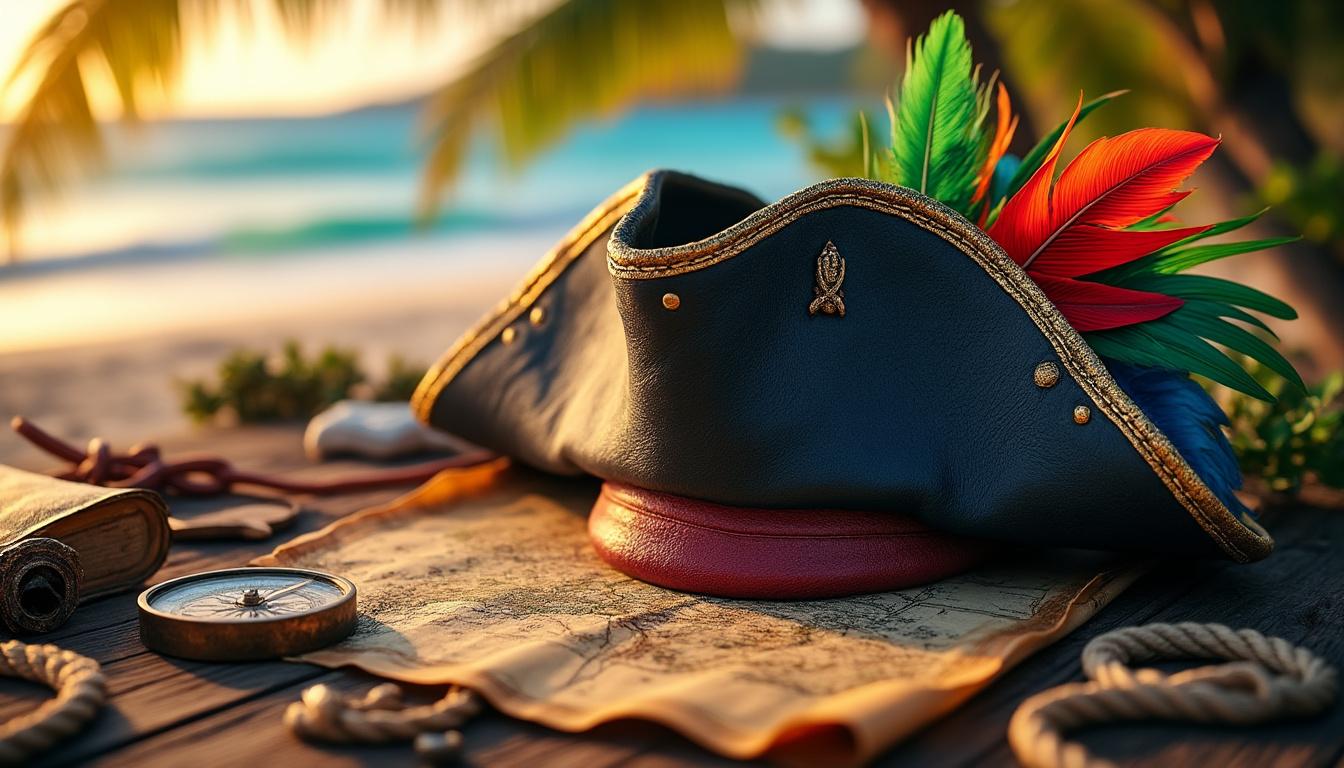 découvrez le chapeau de pirate des caraïbes, symbole audacieux des flibustiers tropicaux, alliant style et esprit d'aventure maritime.