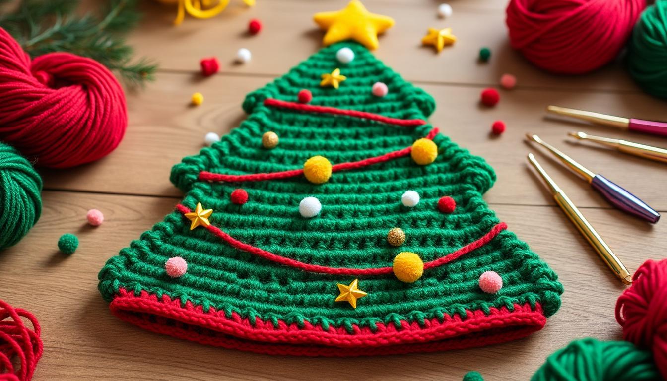 découvrez notre modèle gratuit de crochet pour réaliser un chapeau sapin de noël oh tannenbaum, parfait pour des fêtes créatives et originales.