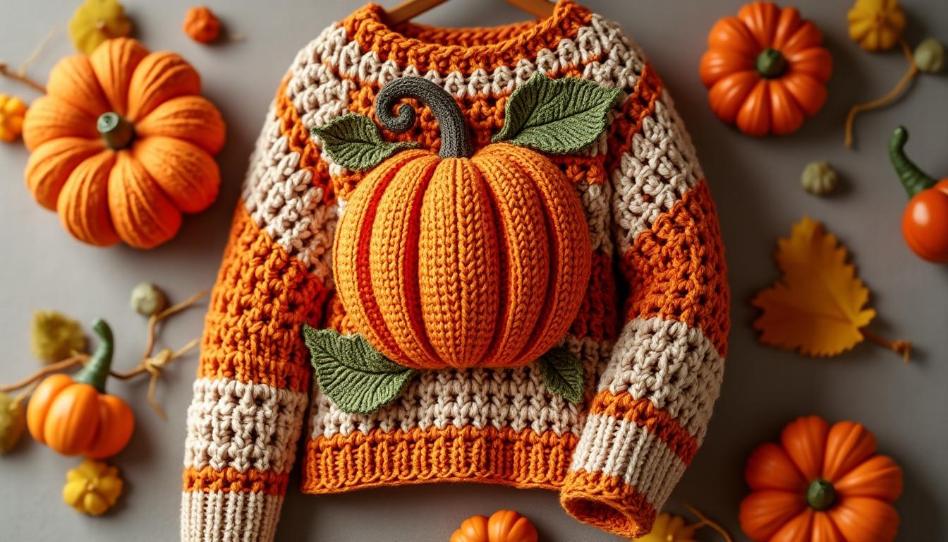 découvrez notre modèle gratuit de pull citrouille au crochet, alliant style et originalité pour une tenue tendance et unique.