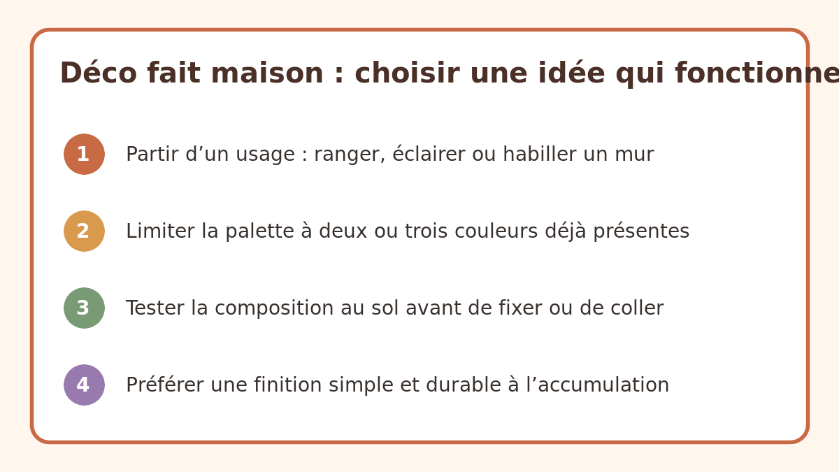 Mémo pratique pour réussir une déco fait maison