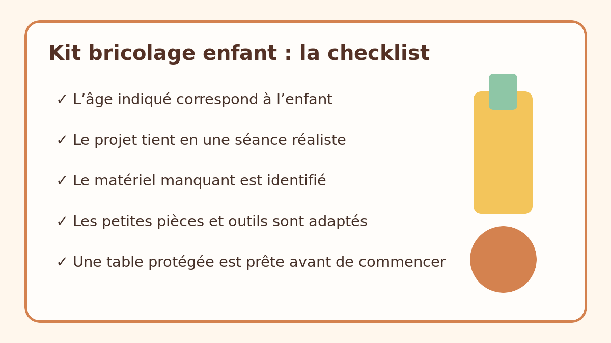 Checklist pour choisir un kit bricolage enfant