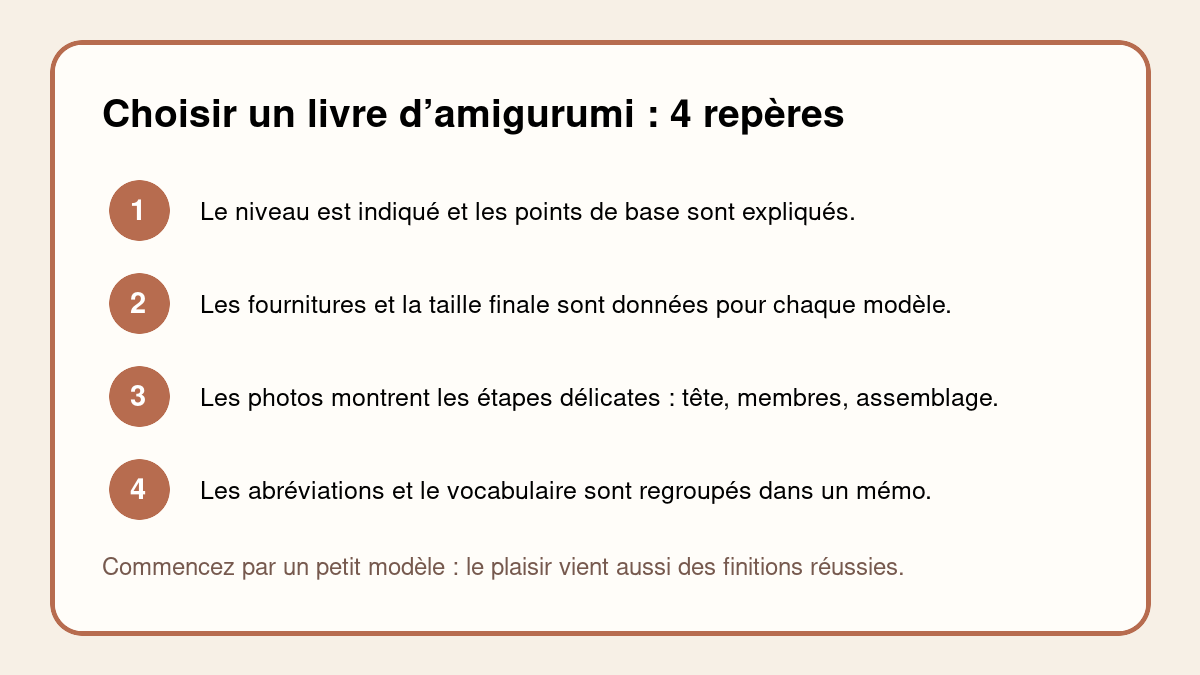 Quatre repères pour choisir un livre crochet amigurumi