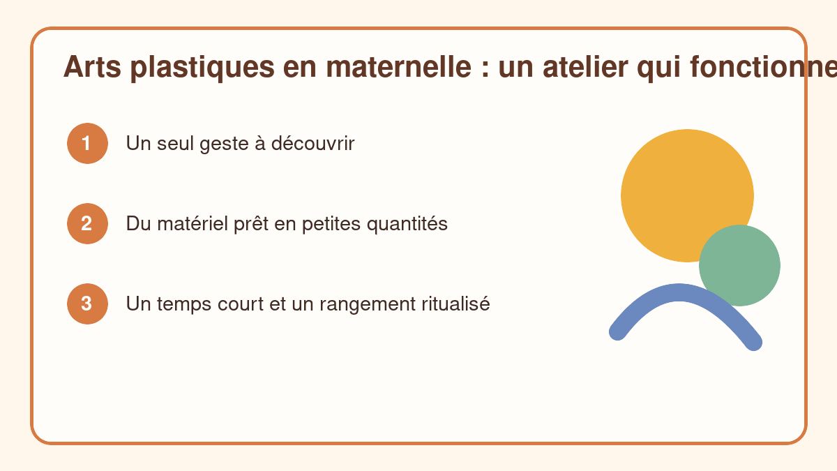 Trois repères pour préparer un atelier d’arts plastiques en maternelle