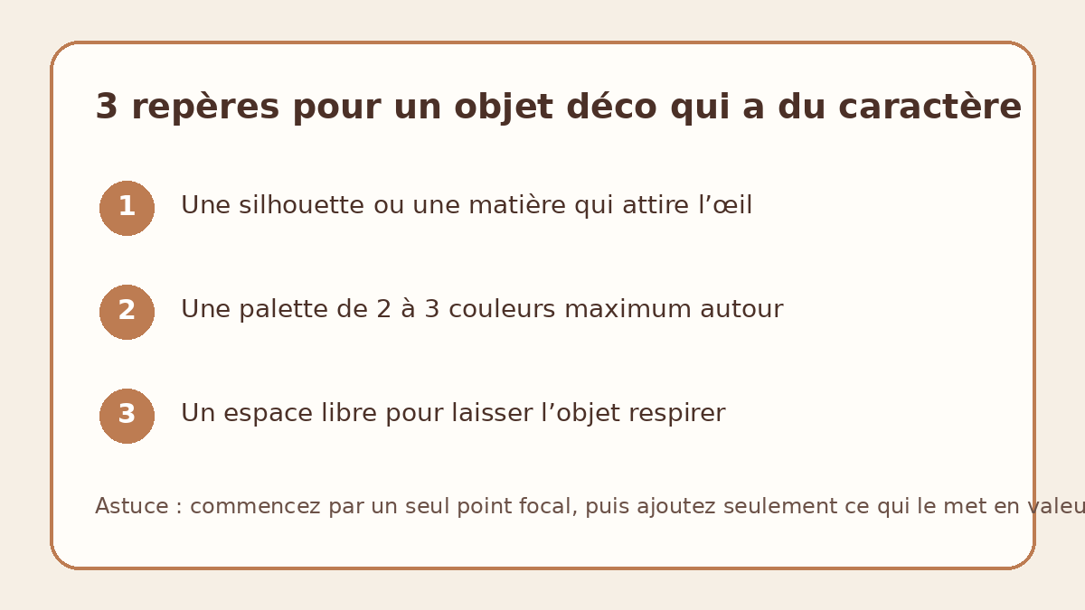 Checklist pour choisir un objet déco original