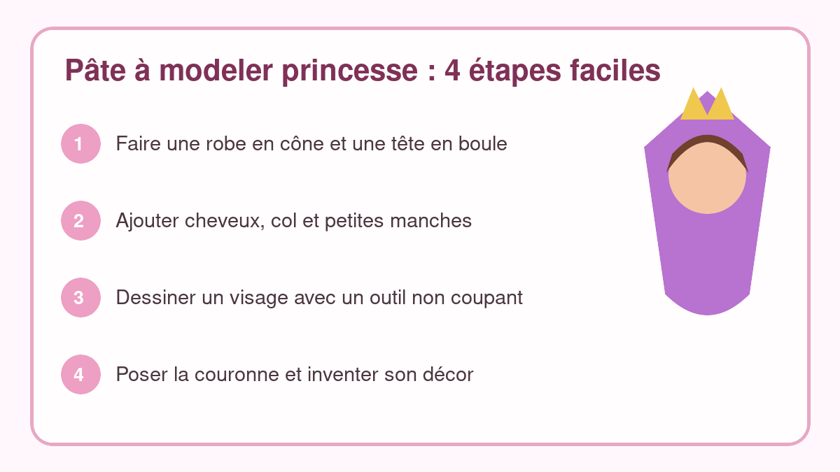 Étapes pour faire une princesse en pâte à modeler