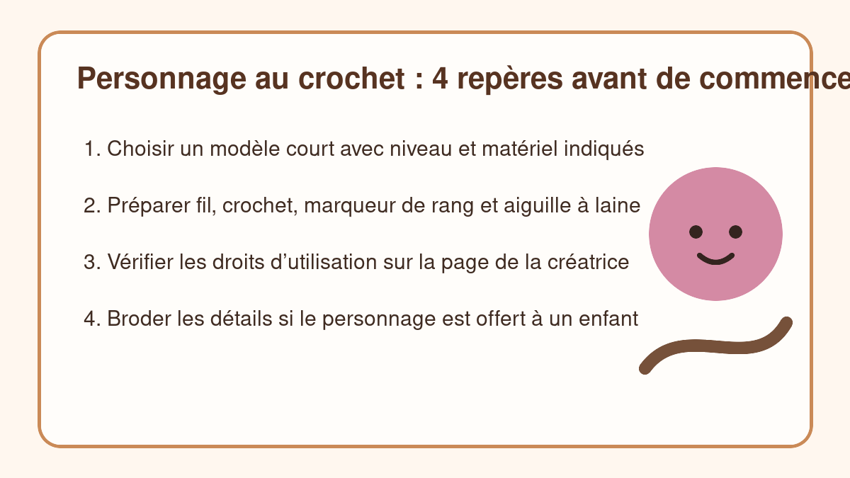 Repères pour choisir un personnage au crochet gratuit
