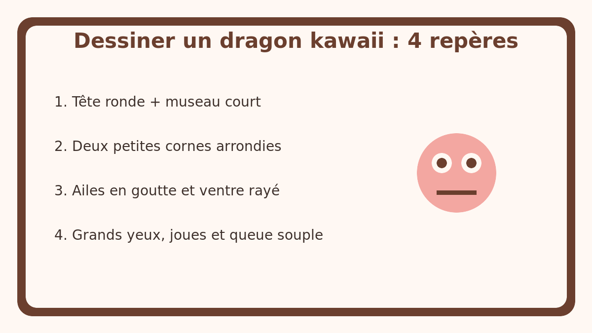 Étapes simples pour dessiner un dragon kawaii