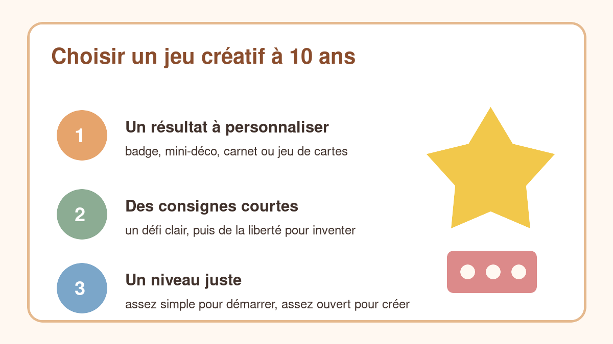 Trois repères pour choisir un jeu créatif adapté à 10 ans