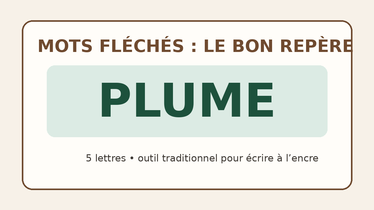 Réponse plume en cinq lettres pour un outil de calligraphie