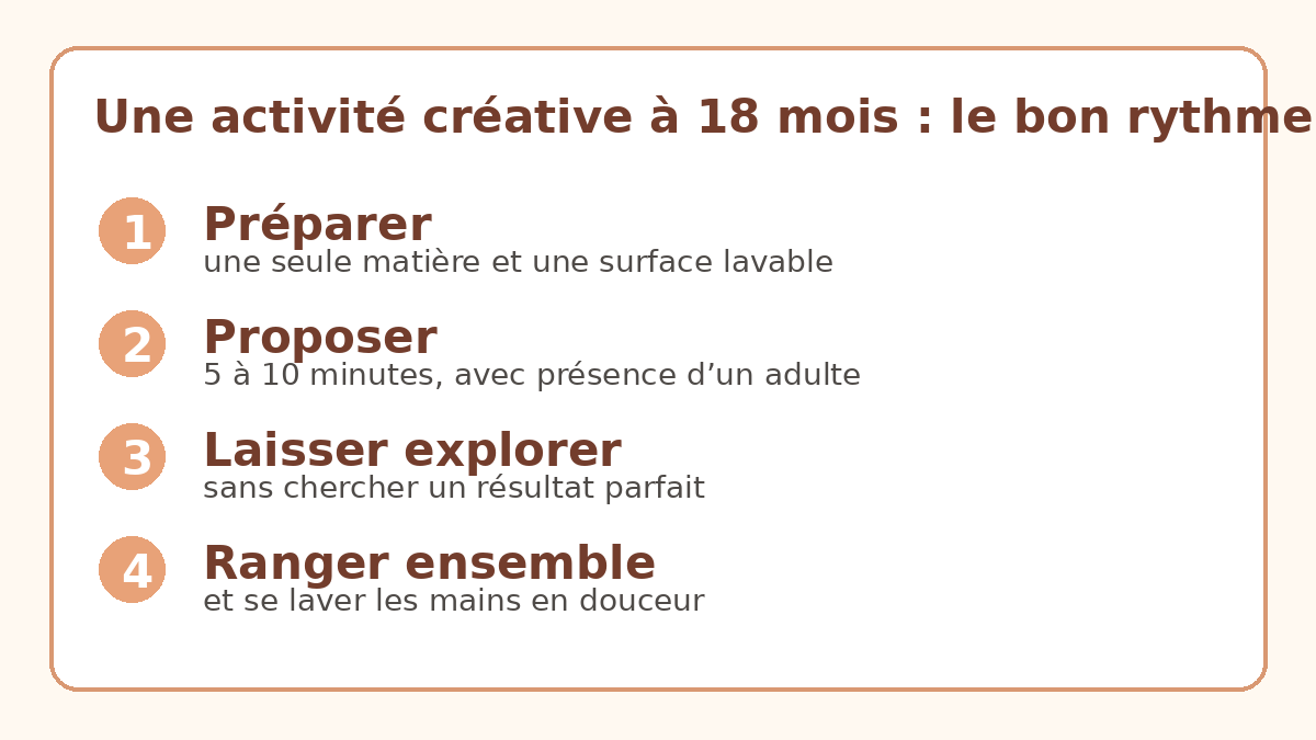 Routine simple pour une activité manuelle avec un bébé de 18 mois