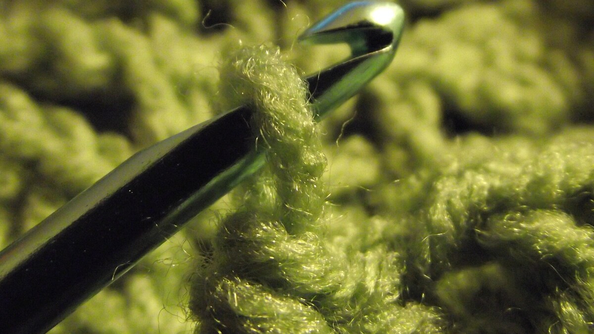 Texture de crochet vert pour tricoter au crochet avec un effet tricot